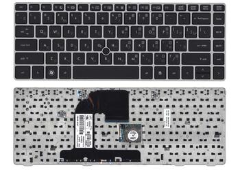 Клавиатура для ноутбука HP EliteBook (8460P) Black, с указателем (Point Stick) (Grey Frame) RU