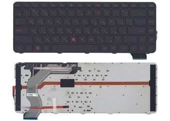 Клавиатура для ноутбука HP Envy (14-1000) Black с красной подсветкой (Red Light), (Black Frame) RU