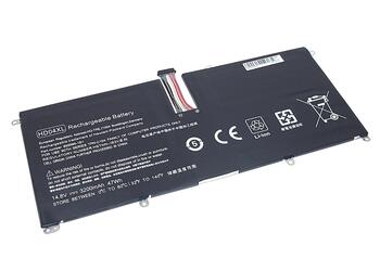 Аккумуляторная батарея для ноутбука HP HD04XL Envy 13-2000eg Spectre XT Ultrabook 14.8V Black 3200mAh OEM