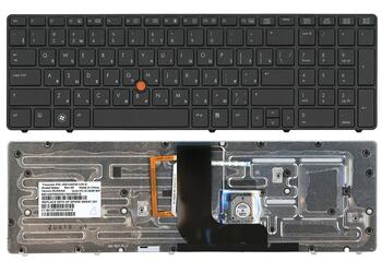 Клавиатура для ноутбука HP EliteBook (8560W) с подсветкой (Light), с указателем (Point Stick), Black Gray, (Gray Frame) RU