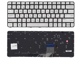 Клавиатура для ноутбука HP Spectre (13-3001) Silver с подсветкой (Light), (No Frame) RU