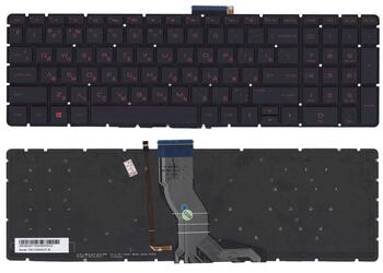 Клавиатура для ноутбука HP Omen (17-W000), Black с красной подсветкой (Red Light), (No Frame) RU